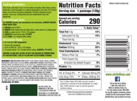 How many sugar are in buffalo chicken snackers - calories, carbs, nutrition