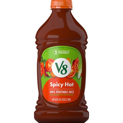 How many sugar are in campbell's, v8 vegetable juice, spicy hot v8 - calories, carbs, nutrition