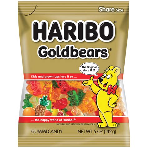 How many sugar are in candy, gummi, gold-bears, haribo - calories, carbs, nutrition