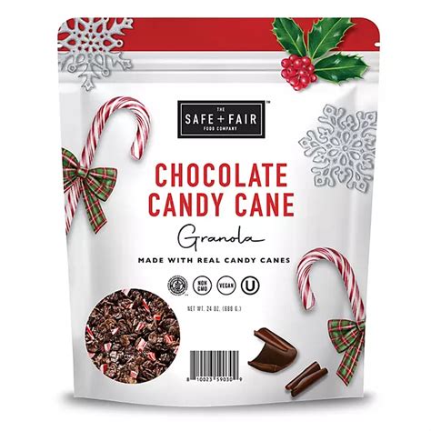 How many sugar are in candy cane chewy cocoa granola bar - calories, carbs, nutrition