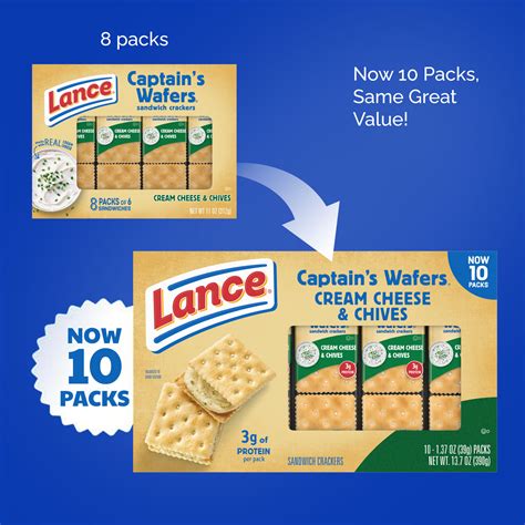 How many sugar are in captain's wafers cream cheese & chives - calories, carbs, nutrition