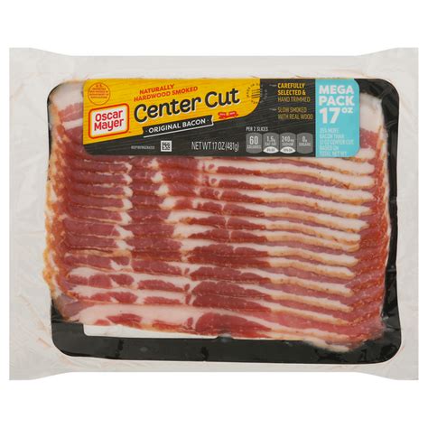 How many sugar are in center cut bacon - original - calories, carbs, nutrition