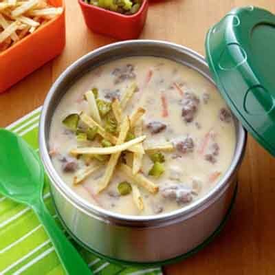 How many sugar are in cheeseburger french fry soup - calories, carbs, nutrition