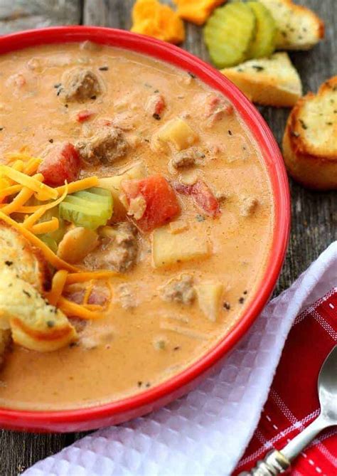 How many sugar are in cheeseburger soup - calories, carbs, nutrition