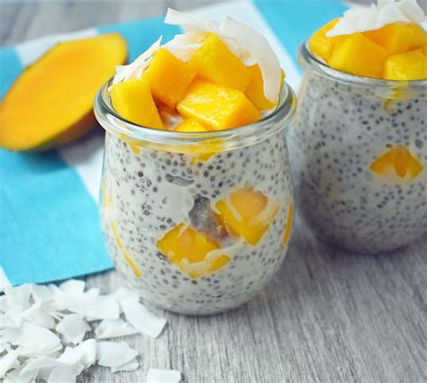 How many sugar are in chia seed pudding with diced mango - calories, carbs, nutrition