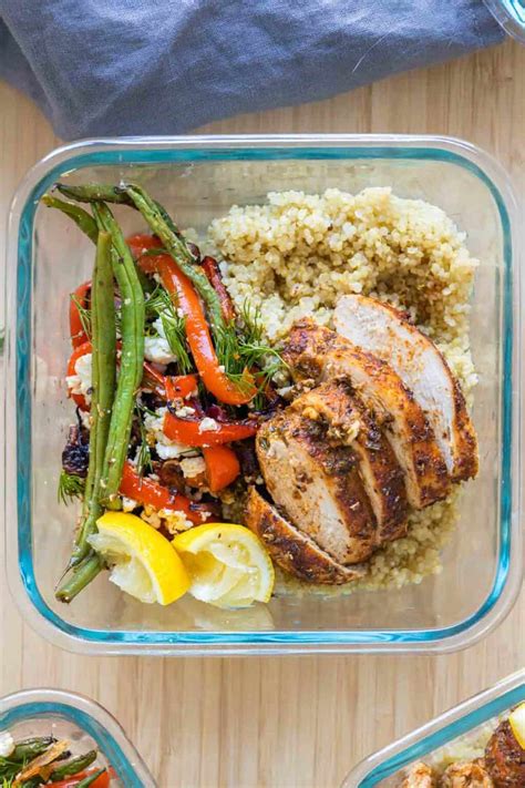 How many sugar are in chicken breast rndm roasted quinoa primavera & stuffed tomato half - calories, carbs, nutrition