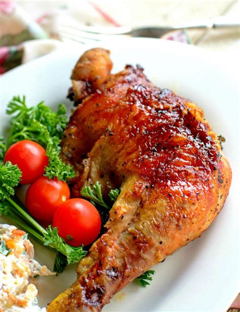 How many sugar are in chicken quarter baked bbq - calories, carbs, nutrition