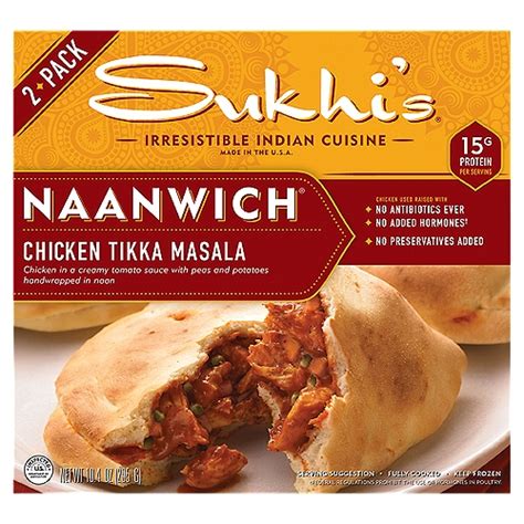 How many sugar are in chicken tikka masala - naanwich (84059.1) - calories, carbs, nutrition