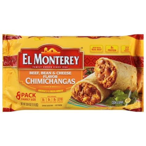 How many sugar are in chimichanga bean & cheese - calories, carbs, nutrition