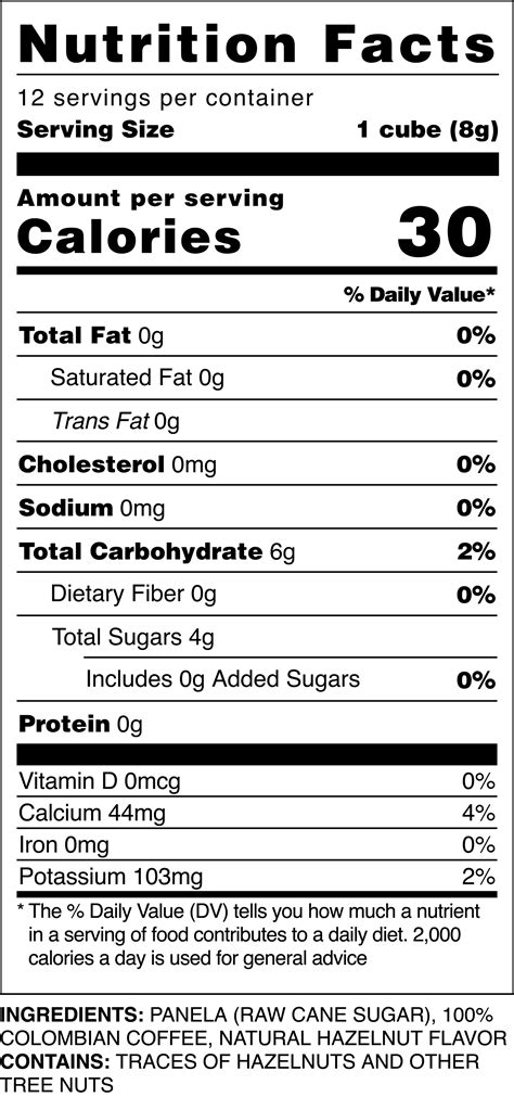 How many sugar are in coffee - hazelnut - calories, carbs, nutrition