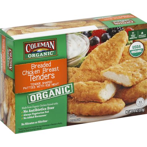 How many sugar are in coleman's all natural chicken tenders (3 tenders) - calories, carbs, nutrition