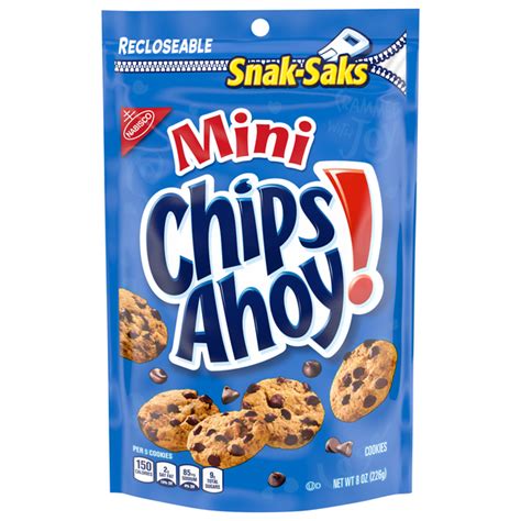 How many sugar are in cookies, chips ahoy, mini, nabisco - calories, carbs, nutrition