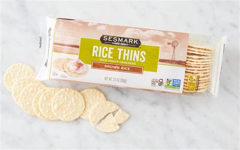 How many sugar are in crackers-sesmark rice thins - calories, carbs, nutrition