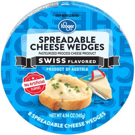 How many sugar are in creamy swiss cheese wedge - calories, carbs, nutrition