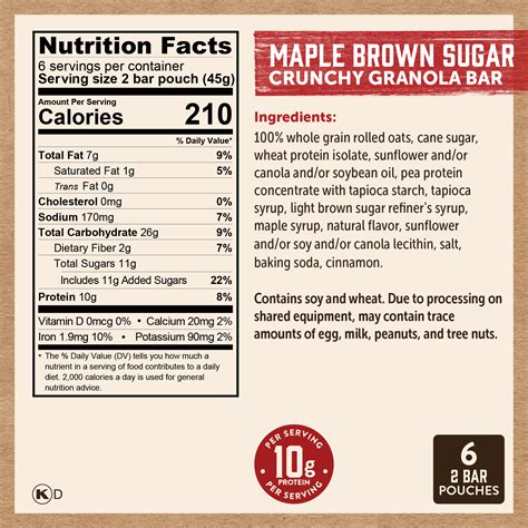 How many sugar are in crunchy granola bar - calories, carbs, nutrition