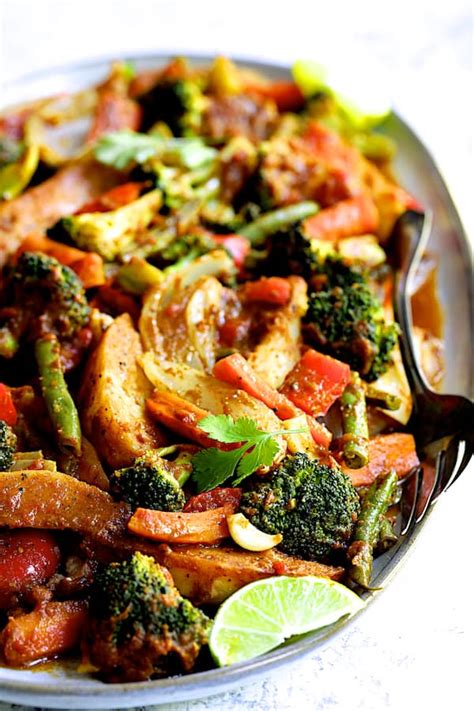 How many sugar are in curry roasted vegetables - calories, carbs, nutrition