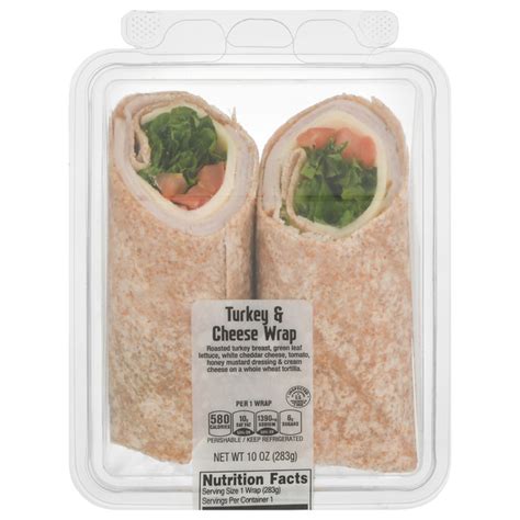 How many sugar are in deli turkey wrap - calories, carbs, nutrition