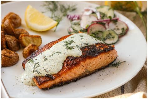 How many sugar are in dill seared salmon - calories, carbs, nutrition