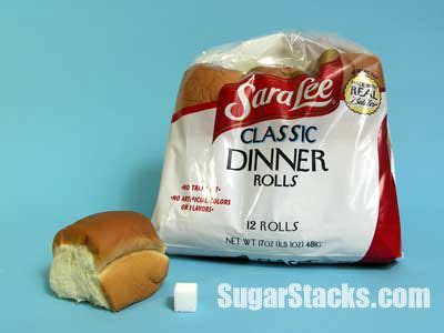 How many sugar are in dinner roll - calories, carbs, nutrition