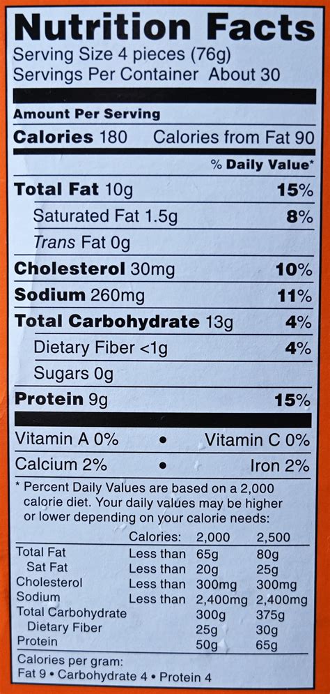 How many sugar are in dino nuggets - calories, carbs, nutrition