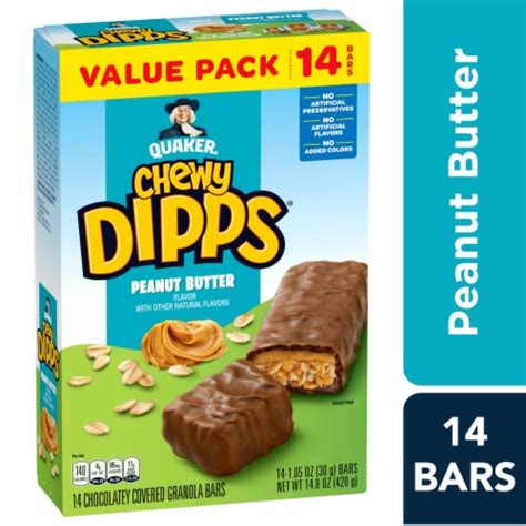 How many sugar are in dipps - peanut butter granola bar - calories, carbs, nutrition