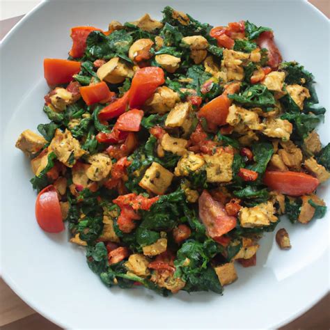 How many sugar are in egg white potato spinach tomato scramble (18451.13) - calories, carbs, nutrition