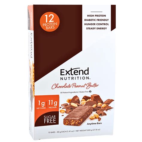 How many sugar are in extend peanut butter chocolate delight bar - calories, carbs, nutrition
