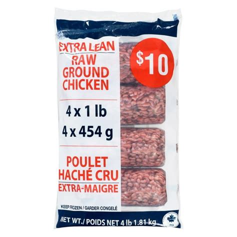 How many sugar are in extra lean ground chicken - calories, carbs, nutrition