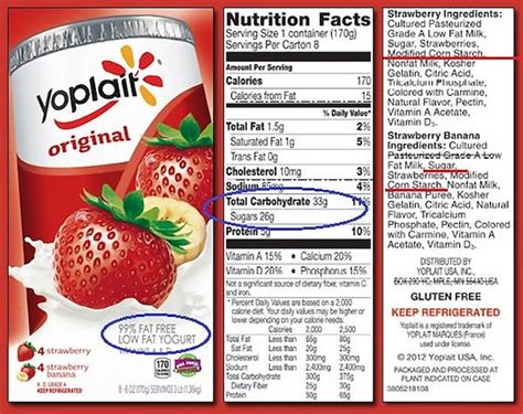 How many sugar are in fat free - strawberry - calories, carbs, nutrition