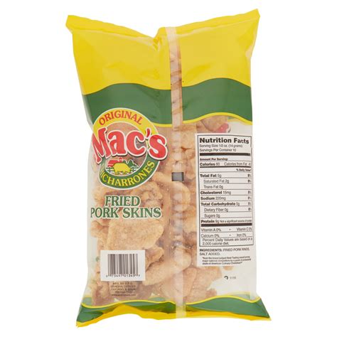 How many sugar are in fried pork skins - calories, carbs, nutrition