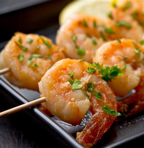 How many sugar are in garlic shrimp skewer - calories, carbs, nutrition