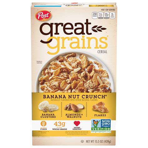 How many sugar are in great grains banana nut crunch - calories, carbs, nutrition