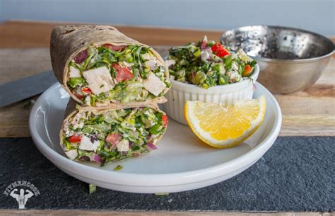 How many sugar are in greek chopped salad wrap - calories, carbs, nutrition