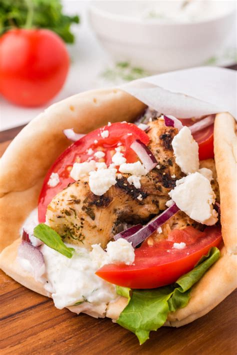 How many sugar are in greek festival grilled chicken gyro - calories, carbs, nutrition