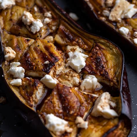 How many sugar are in grilled balsamic eggplant with feta - calories, carbs, nutrition