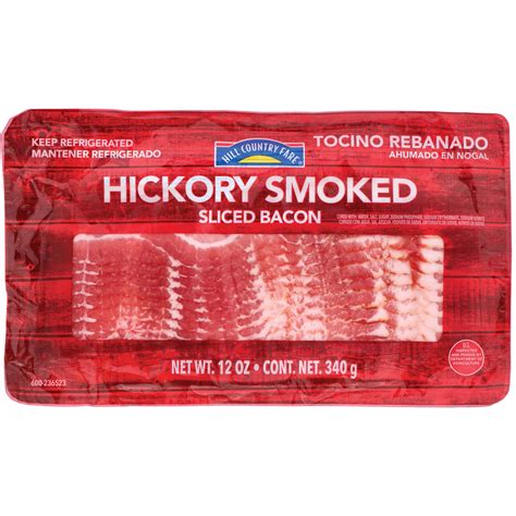 How many sugar are in hickory smoked bacon - calories, carbs, nutrition
