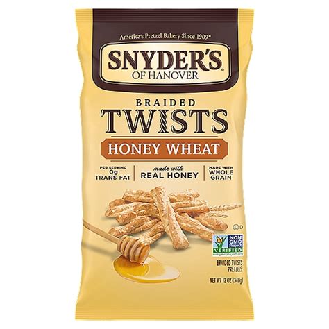 How many sugar are in honey whole grain pretzel - calories, carbs, nutrition