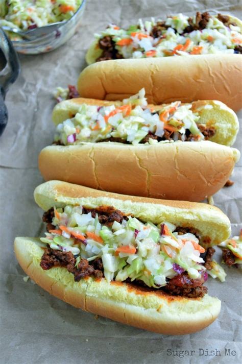 How many sugar are in hot dogs with slaw and chili - calories, carbs, nutrition