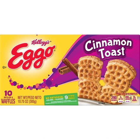 How many sugar are in kellogg's, eggo, waffles, cinnamon toast - calories, carbs, nutrition