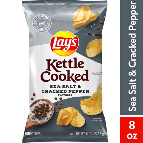 How many sugar are in kettle cooked salt and pepper chips - calories, carbs, nutrition