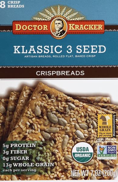 How many sugar are in klassic 3 seed crispbreads - calories, carbs, nutrition