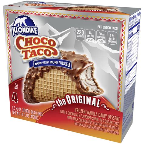 How many sugar are in klondike choco taco - calories, carbs, nutrition