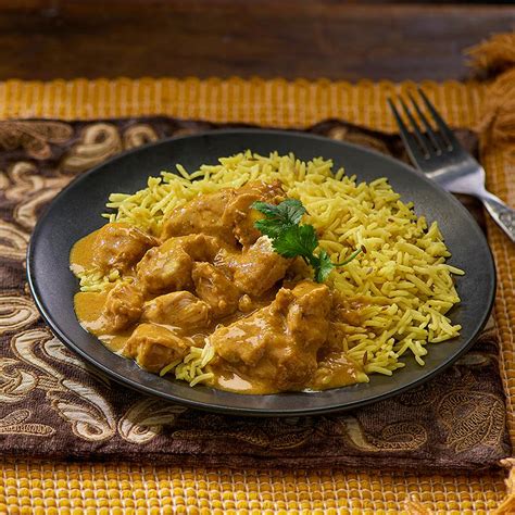 How many sugar are in large chicken korma and rice - calories, carbs, nutrition