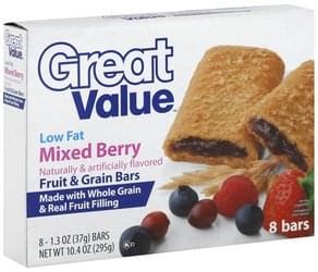How many sugar are in low fat fruit and grain bar - calories, carbs, nutrition