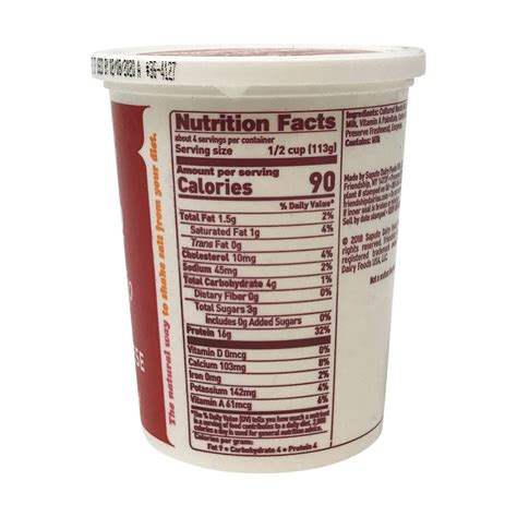 How many sugar are in low sodium cottage cheese - calories, carbs, nutrition