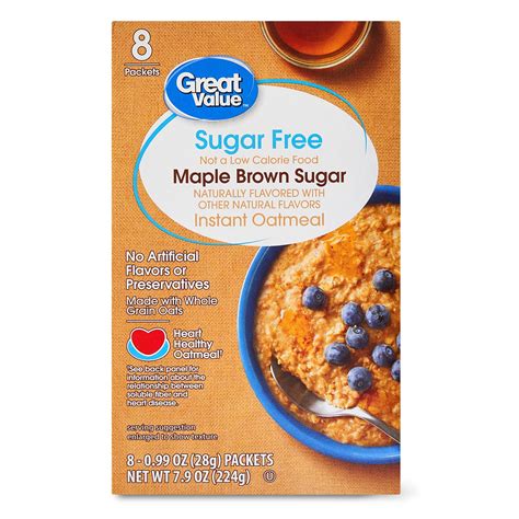 How many sugar are in lower sugar oatmeal - maple and brown sugar - calories, carbs, nutrition