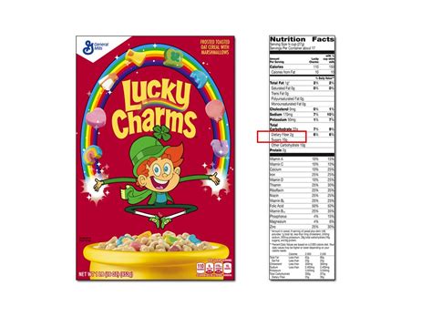 How many sugar are in lucky charms - calories, carbs, nutrition