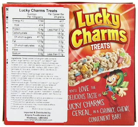 How many sugar are in lucky charms cereal bars - calories, carbs, nutrition