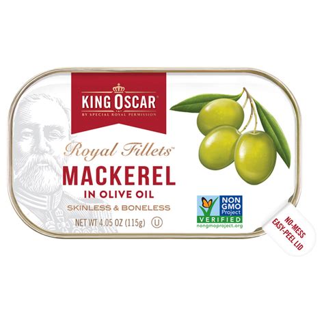 How many sugar are in mackerel fillets in olive oil - calories, carbs, nutrition