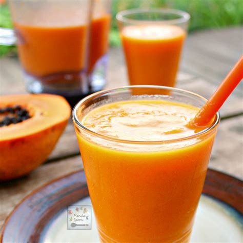 How many sugar are in mango papaya fruit smoothie - calories, carbs, nutrition